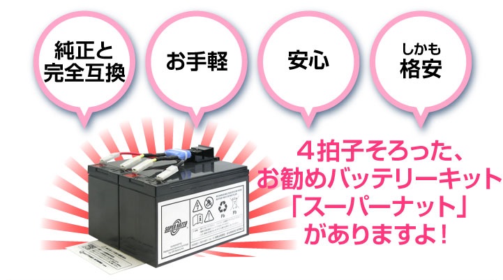 RBC48L-S(RBC48L互換)(APC SUA750JB/SUA500JB対応)UPSバッテリーキット 