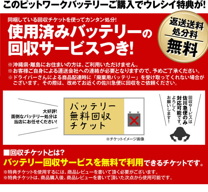 ピットワークバッテリー購入特典 バッテリー回収サービス